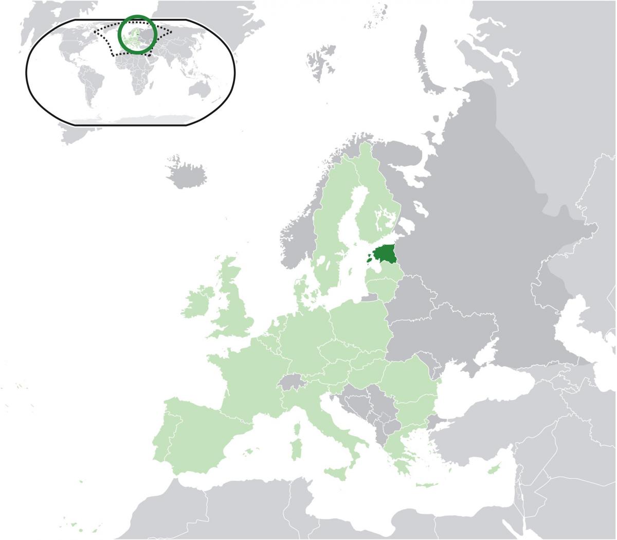 إستونيا على خريطة أوروبا
