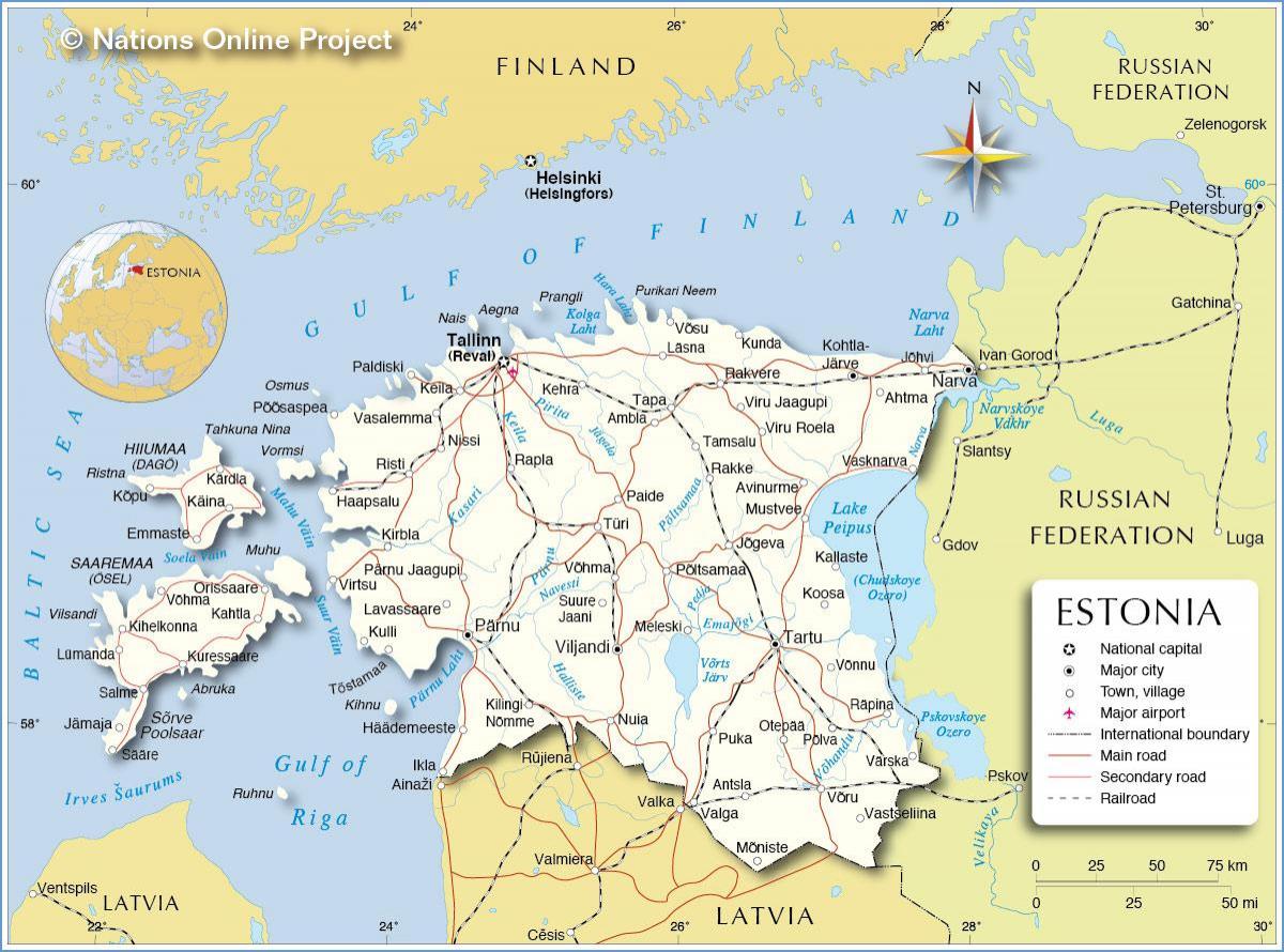 خريطة إستونيا المدينة