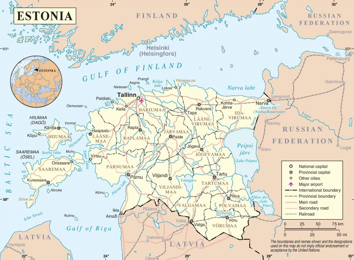 إستونيا في الخريطة